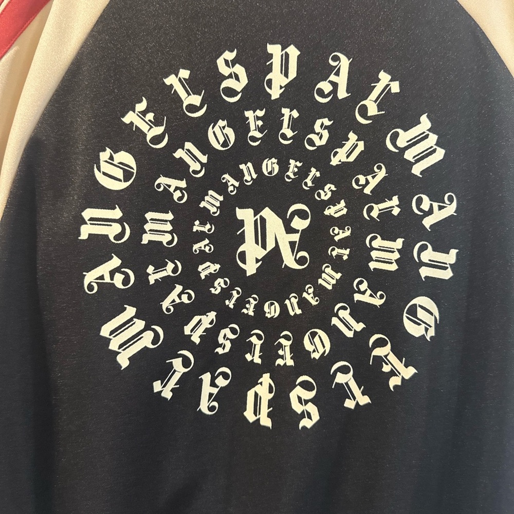 Palm Angels Black and Cream Track Jacket